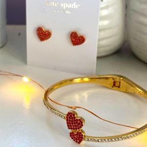 KATE SPADE Yours Truly Heart Studs and Bracelet